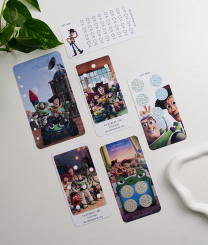 character themed savings challenges on a white background with a green plant in the corner